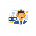 illustration d'un homme en callcenter