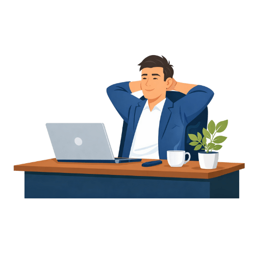 illustration personne détendu au travail