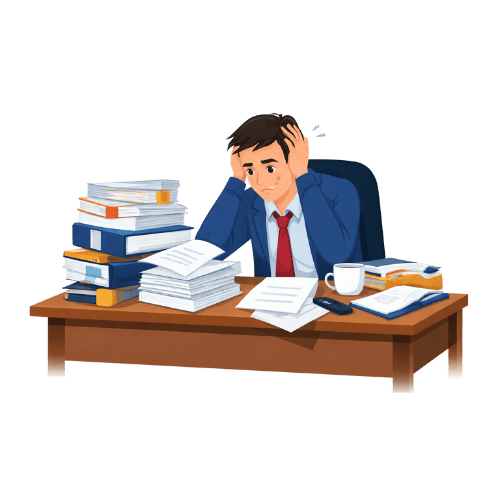 illustration personne surchargée de travail